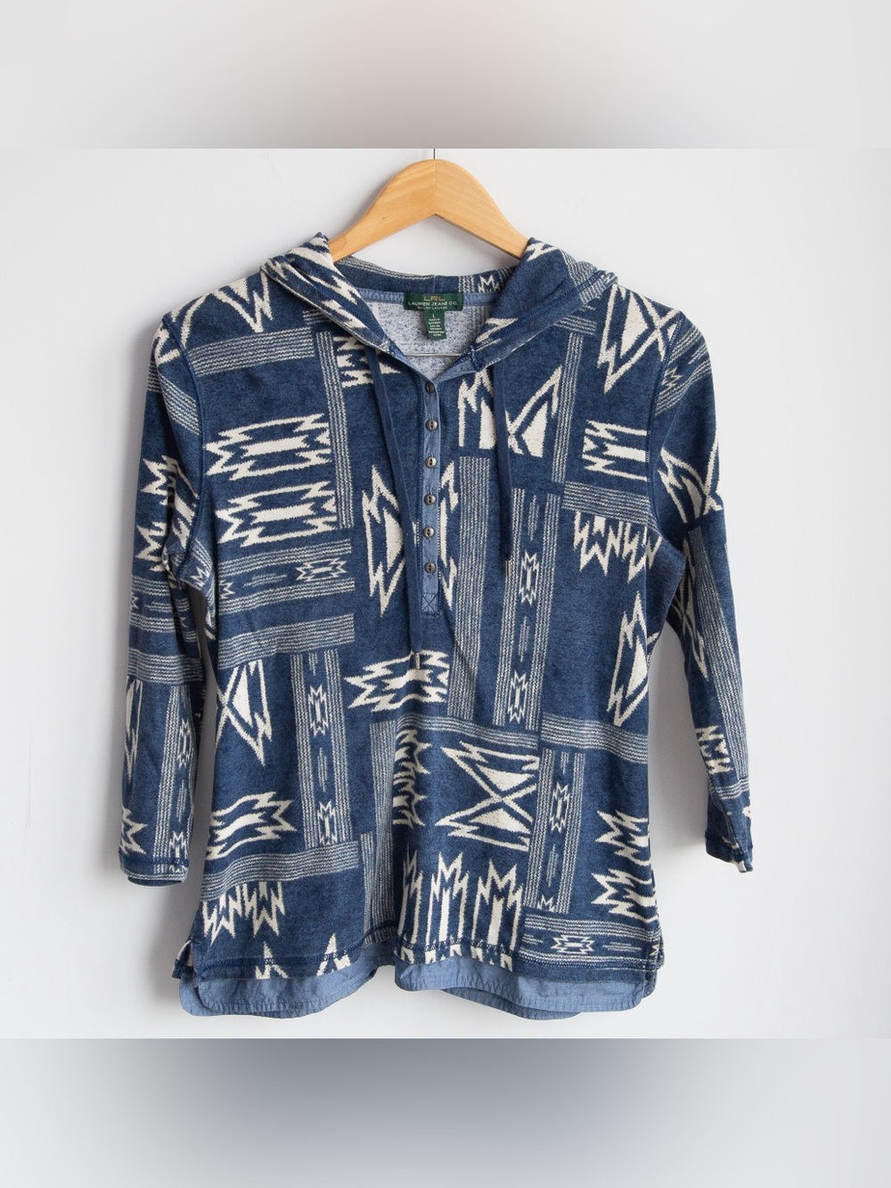 LRL Lauren Jeans Co Ralph Lauren Hooded Southwest Shirt Large